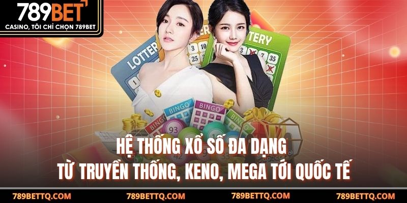 Hệ thống xổ số đa dạng từ truyền thống, keno, mega tới quốc tế